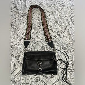 Rebecca Minkoff Black Crossbody Bag with Colorful Strap